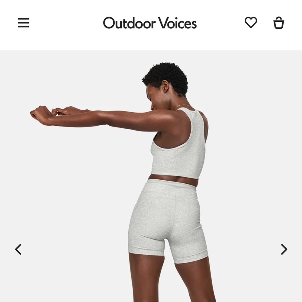 Outdoor Voices Warmup 5” Shorts - Large, Dove Grey